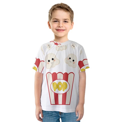 Cute Kawaii Popcorn Kids  Sport Mesh Tee by Valentinaart