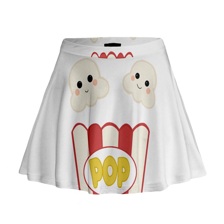 Cute Kawaii Popcorn Mini Flare Skirt