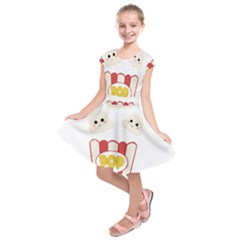 Cute Kawaii Popcorn Kids  Short Sleeve Dress by Valentinaart