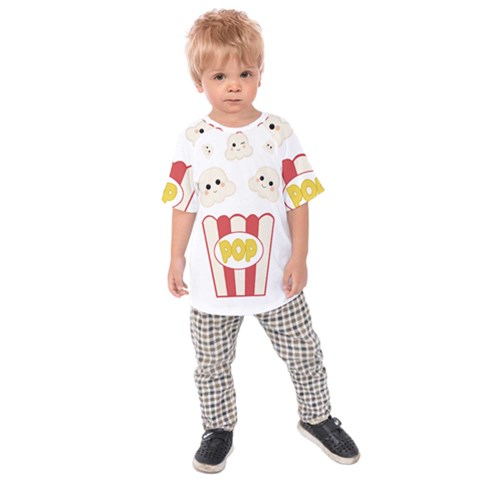 Cute Kawaii Popcorn Kids Raglan Tee by Valentinaart