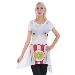 Cute Kawaii Popcorn Short Sleeve Side Drop Tunic by Valentinaart