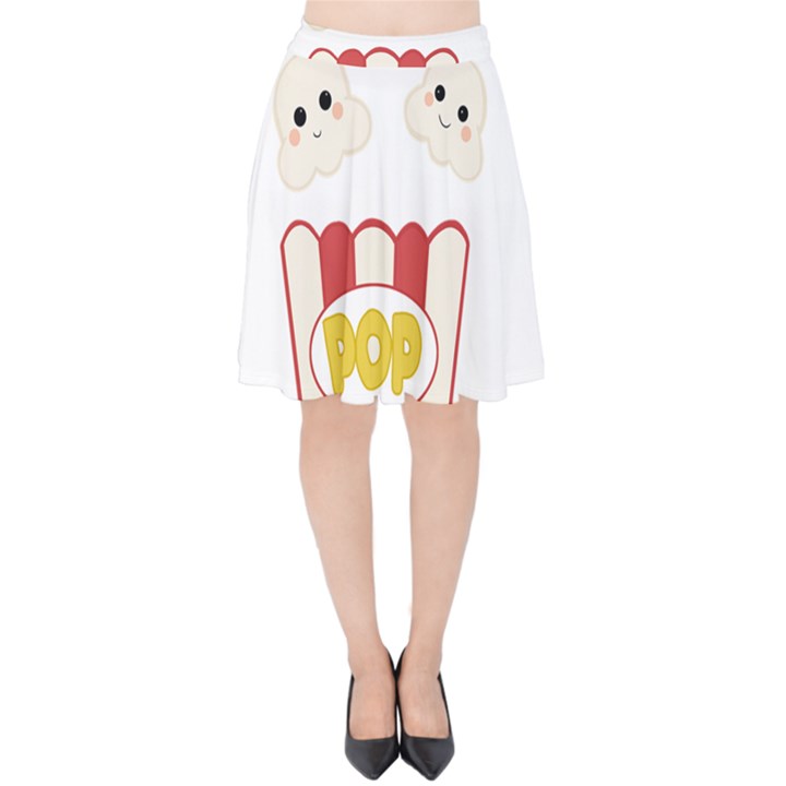 Cute Kawaii Popcorn Velvet High Waist Skirt