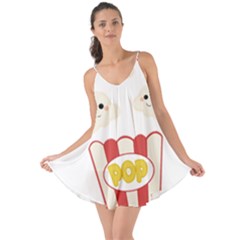 Cute Kawaii Popcorn Love The Sun Cover Up by Valentinaart