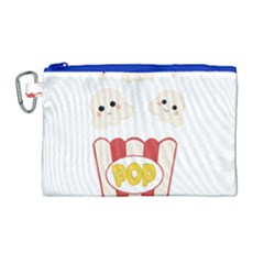 Cute Kawaii Popcorn Canvas Cosmetic Bag (large) by Valentinaart