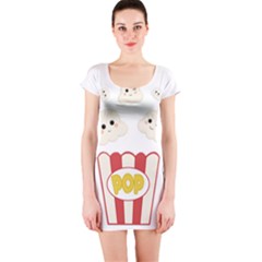 Cute Kawaii Popcorn Short Sleeve Bodycon Dress by Valentinaart