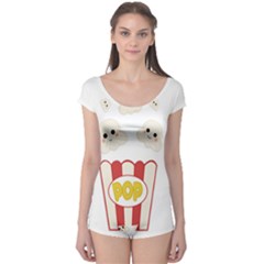 Cute Kawaii Popcorn Boyleg Leotard  by Valentinaart