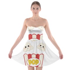 Cute Kawaii Popcorn Strapless Bra Top Dress by Valentinaart