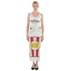 Cute Kawaii Popcorn Fitted Maxi Dress by Valentinaart