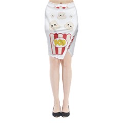 Cute Kawaii Popcorn Midi Wrap Pencil Skirt by Valentinaart