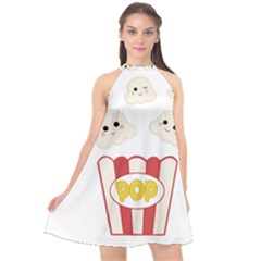 Cute Kawaii Popcorn Halter Neckline Chiffon Dress  by Valentinaart