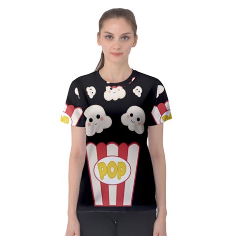 Cute Kawaii Popcorn Women s Sport Mesh Tee by Valentinaart