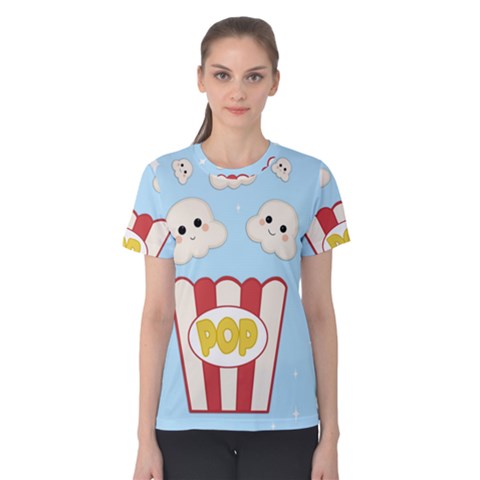 Cute Kawaii Popcorn Women s Cotton Tee by Valentinaart