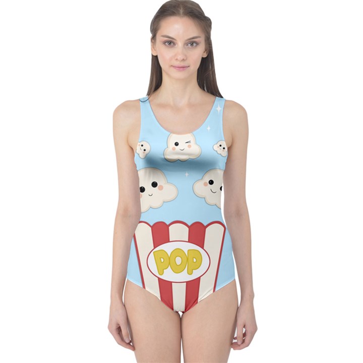 Cute Kawaii Popcorn One Piece Swimsuit