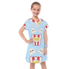 Cute Kawaii Popcorn Kids  Drop Waist Dress by Valentinaart