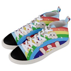 Cute Kawaii Popcorn Men s Mid-top Canvas Sneakers by Valentinaart