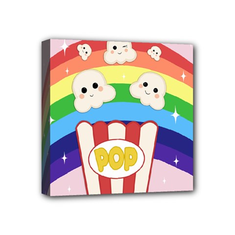 Cute Kawaii Popcorn Mini Canvas 4  X 4  by Valentinaart