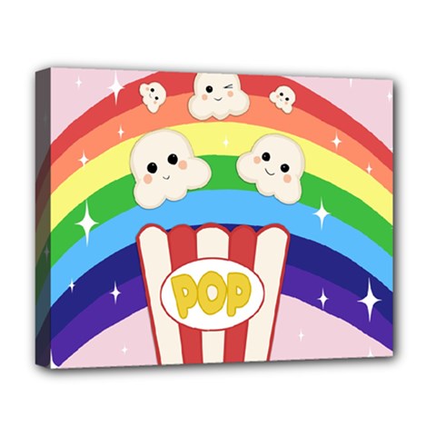 Cute Kawaii Popcorn Deluxe Canvas 20  X 16   by Valentinaart