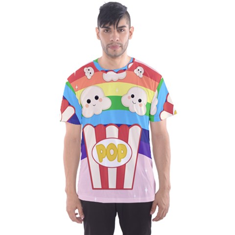 Cute Kawaii Popcorn Men s Sports Mesh Tee by Valentinaart