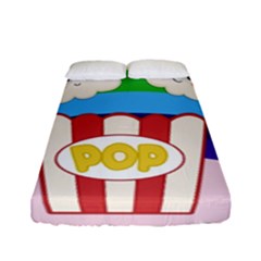 Cute Kawaii Popcorn Fitted Sheet (full/ Double Size) by Valentinaart