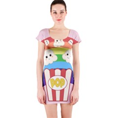 Cute Kawaii Popcorn Short Sleeve Bodycon Dress by Valentinaart