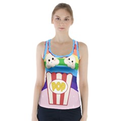 Cute Kawaii Popcorn Racer Back Sports Top by Valentinaart