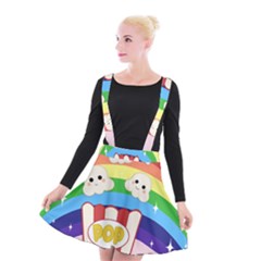 Cute Kawaii Popcorn Suspender Skater Skirt by Valentinaart