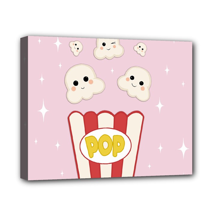 Cute Kawaii Popcorn Canvas 10  x 8 