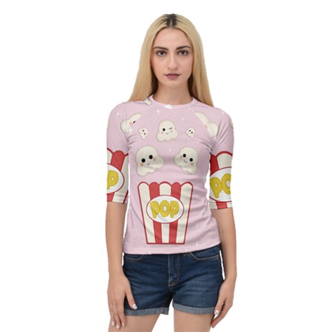 Cute Kawaii Popcorn Quarter Sleeve Raglan Tee by Valentinaart