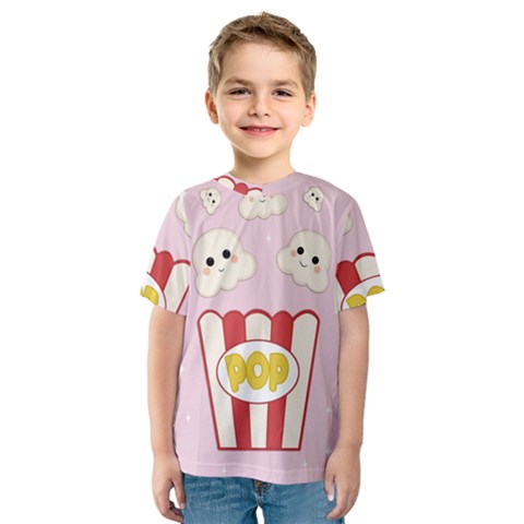 Cute Kawaii Popcorn Kids  Sport Mesh Tee by Valentinaart