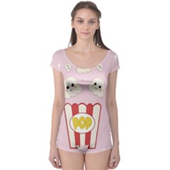 Cute Kawaii Popcorn Boyleg Leotard  by Valentinaart