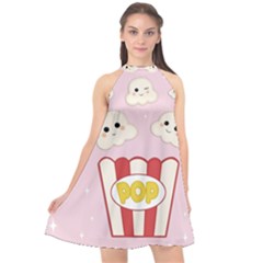 Cute Kawaii Popcorn Halter Neckline Chiffon Dress  by Valentinaart