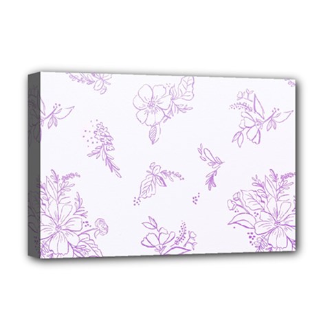 Beautiful,violet,floral,shabby Chic,pattern Deluxe Canvas 18  X 12   by NouveauDesign