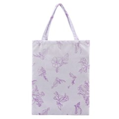 Beautiful,violet,floral,shabby Chic,pattern Classic Tote Bag by NouveauDesign