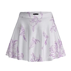 Beautiful,violet,floral,shabby Chic,pattern Mini Flare Skirt by NouveauDesign