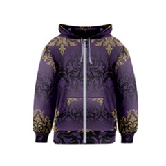 Art Nouveau,vintage,damask,gold,purple,antique,beautiful Kids  Zipper Hoodie by NouveauDesign