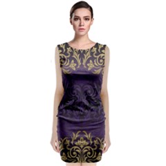 Art Nouveau,vintage,damask,gold,purple,antique,beautiful Classic Sleeveless Midi Dress by NouveauDesign