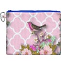 shabby chic, floral,pink,birds,cute,whimsical Canvas Cosmetic Bag (XXXL) View1