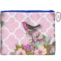 shabby chic, floral,pink,birds,cute,whimsical Canvas Cosmetic Bag (XXXL) View2