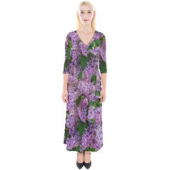 Lilacs 2 Quarter Sleeve Wrap Maxi Dress