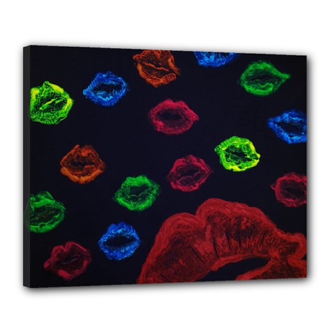 Hot Lips Canvas 20  X 16  by dawnsiegler