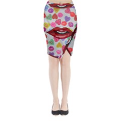 Aahhhh Candy Midi Wrap Pencil Skirt by dawnsiegler