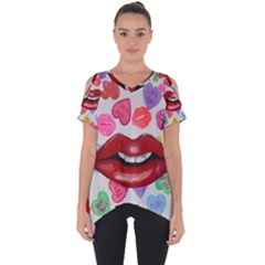 Aahhhh Candy Cut Out Side Drop Tee by dawnsiegler