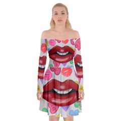 Aahhhh Candy Off Shoulder Skater Dress