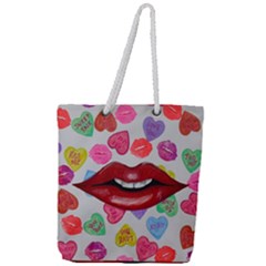 Aahhhh Candy Full Print Rope Handle Tote (large)