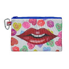 Aahhhh Candy Canvas Cosmetic Bag (large) by dawnsiegler