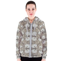 Vintage Daisy Floral Pattern Women s Zipper Hoodie by dflcprints