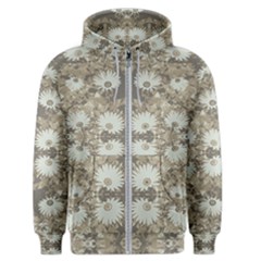 Vintage Daisy Floral Pattern Men s Zipper Hoodie by dflcprints