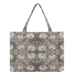 Vintage Daisy Floral Pattern Medium Tote Bag by dflcprints