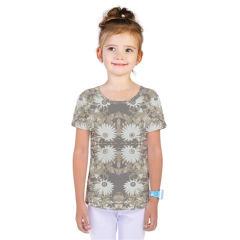 Vintage Daisy Floral Pattern Kids  One Piece Tee by dflcprints