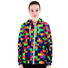 Squares Women s Zipper Hoodie